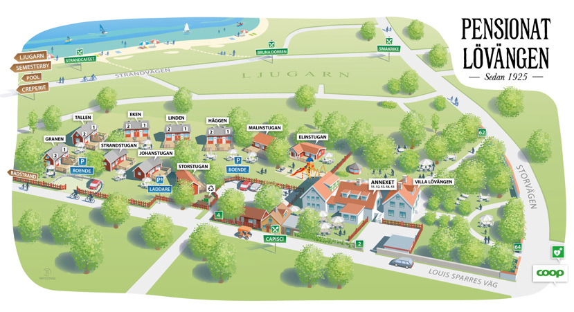 Karta Pensionat Lövängen